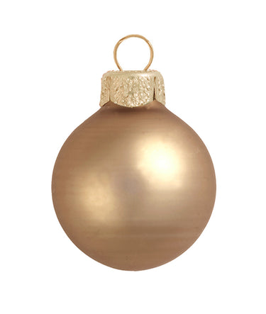 Matte Brown Cognac Glass Ball Christmas Ornament 7
